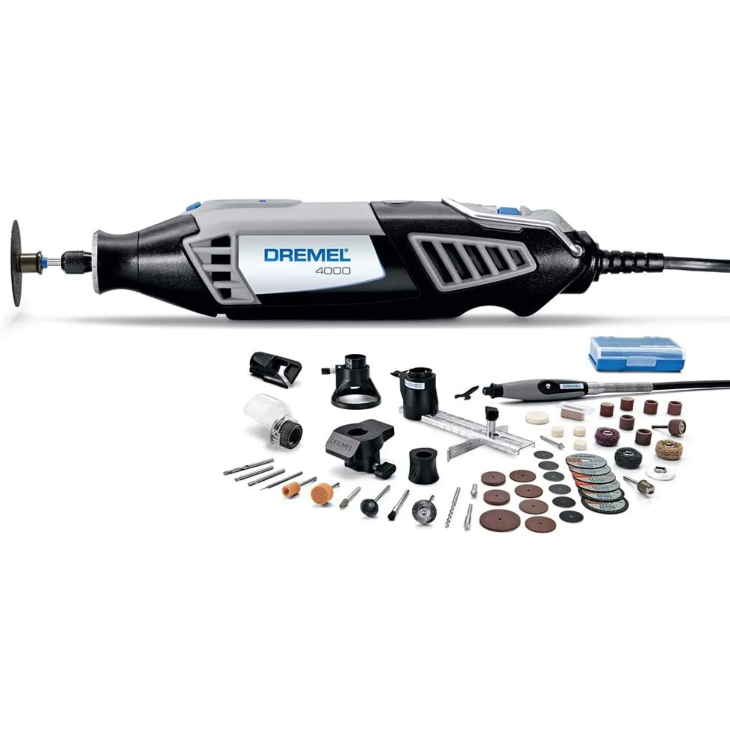 

NEW 4000-6/50-FF High Performance Rotary Tool Kit w/ Flex Shaft- 6 Attachments & 50 Accessories- Grinder, Sander, Polisher