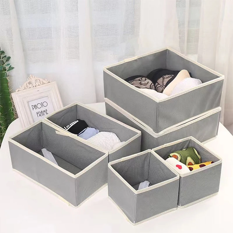 Non-Woven Closet Organizer Basket, Folding Home Bedroom Drawers, Clothes Storage Box, Underwear and Pant Storage