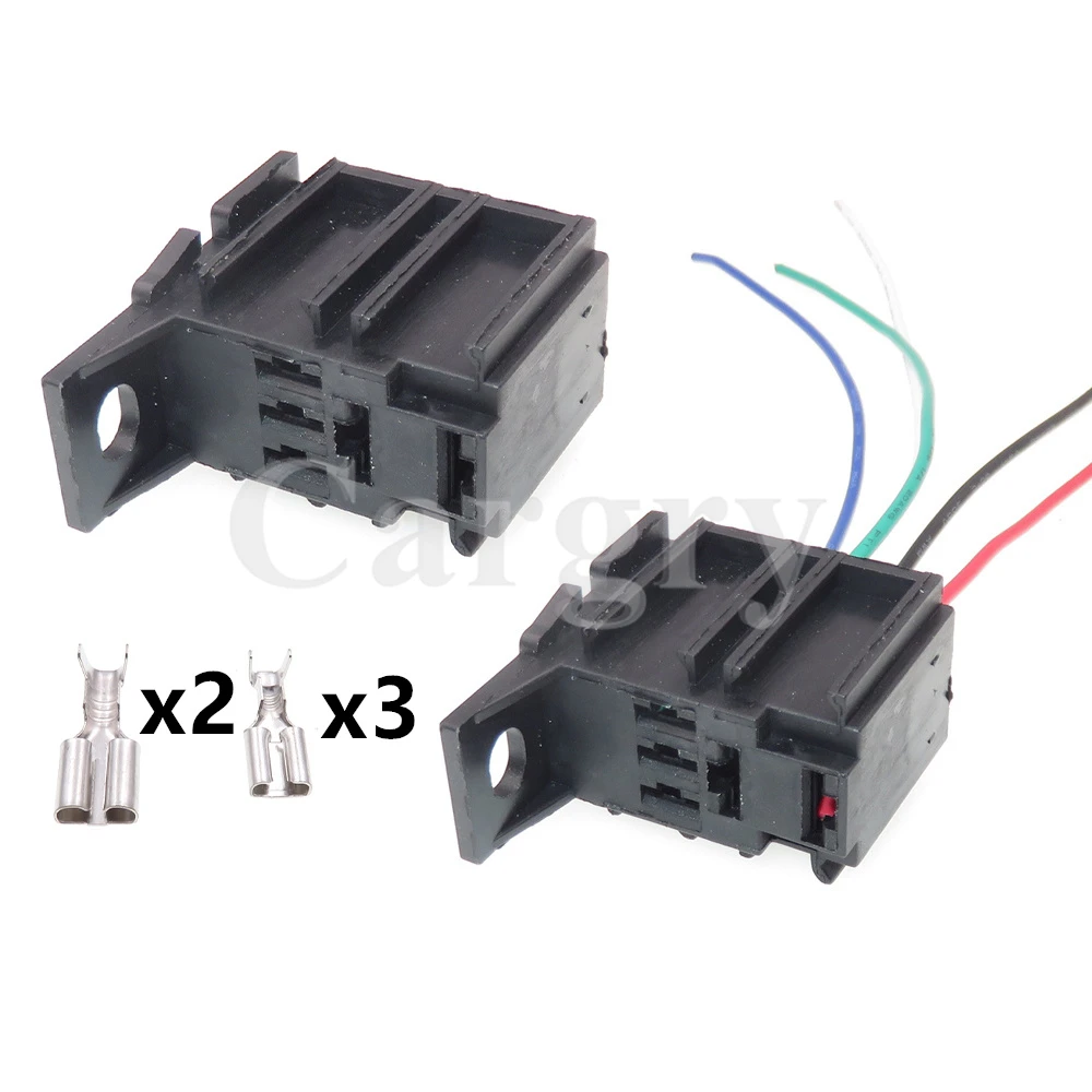 1 Set 5P Car Wire Harness Unsealed Socket Relay Sockets Composite Connector AC Assembly Auto Modification Accessories