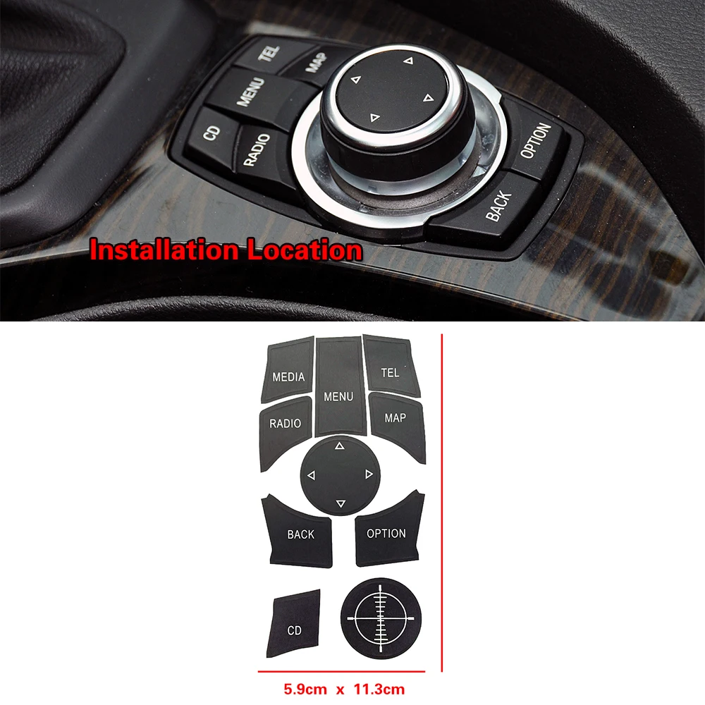 For BMW X1 E84 2009 2012 Car Multimedia Media CD Radio Menu Tel Map Switch Button Repair Kit Sticker Decal