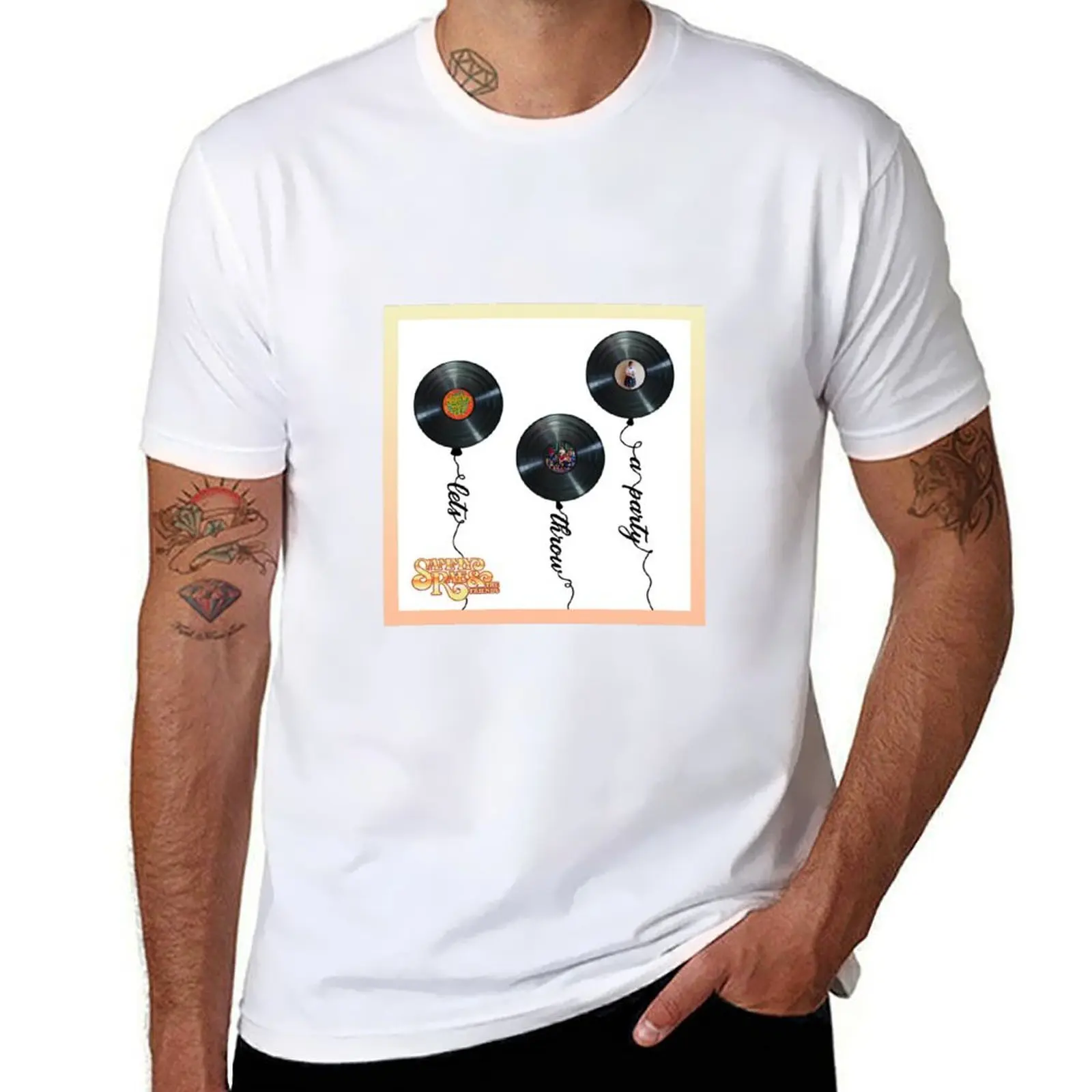 

Sammy Rae & The Friends Lets Throw a Party Record Balloons T-Shirt Plus Size Non-Shrink T-Shirt