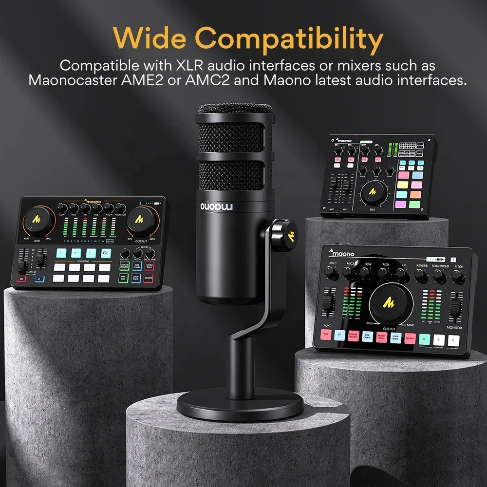 Professional Level XLR Dynamic Microphone For Gaming Live Streaming Voiceove Full Metal Desktop Dynamic Microphones