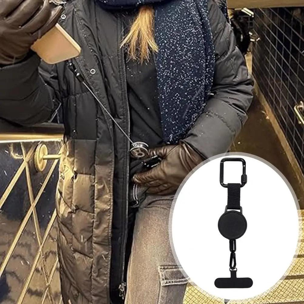 Anti-Theft Phone Tether with Belt Clip Retractable Steel Line Locking Carabiner Prevent Drops Phone Leash for Travel Hiking - náhled 3