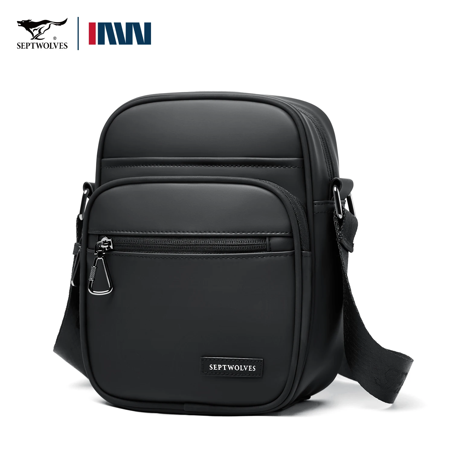 

Septwolves New Style Travel Crossbody Bag Lightweight Leather Men Shoulder Bag, Multi-Classification Pocket, Fit 8.3-inch iPad