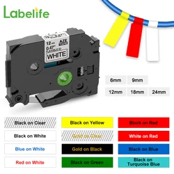 Bandes d'étiquettes à câble Flexible multicolore TZe-FX231, pour imprimante Brother p-touch, pour drapeau filaire, tze-fx231