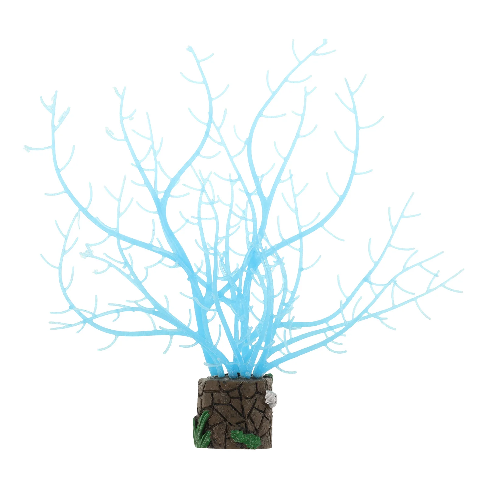 

Simulated Coral Jewelry Sky Blue Artificial Plant Reef Decor for Fish Tank Glowing Dark Coral Waterproof Longtime Use Small