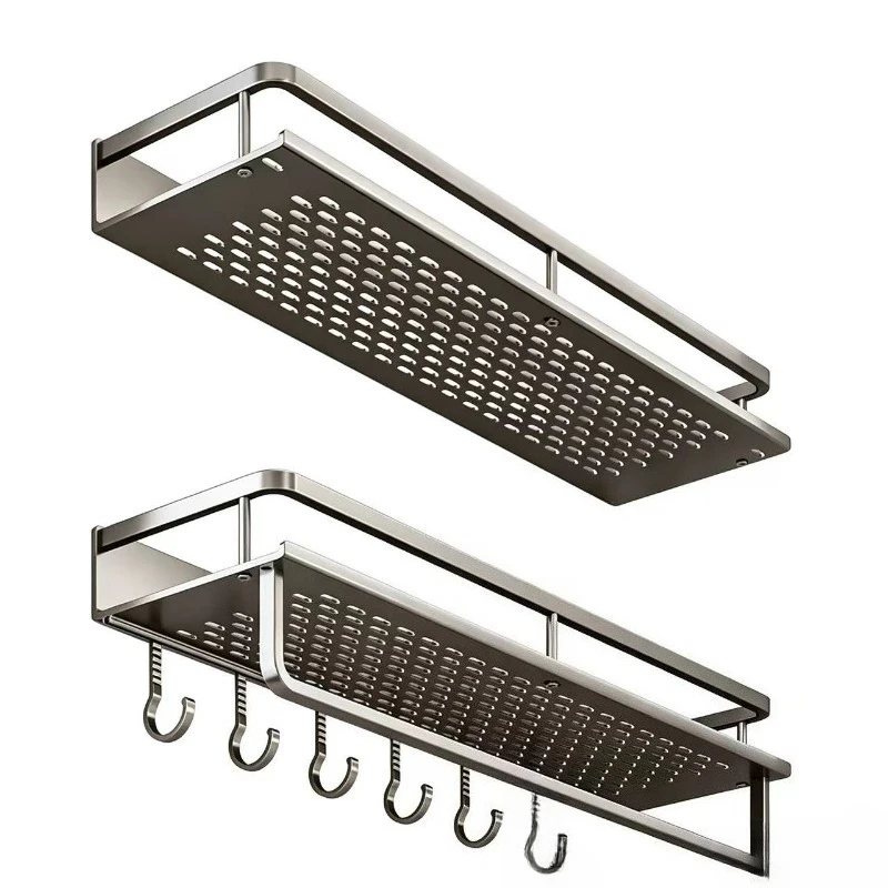 Wall Mounted Kitchen Spice Organizer Shelf Multifunctional Bathroom Toiletries Storage Rack