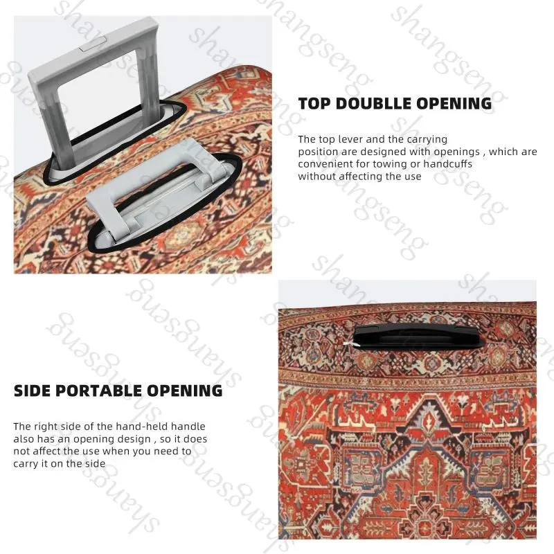 حقيبة سفر كلاسيكية مطبوعة على السجاد الفارسي العتيق، غطاء حقيبة سفر، حماية مرنة، غطاء أمتعة قابل للغسل #3