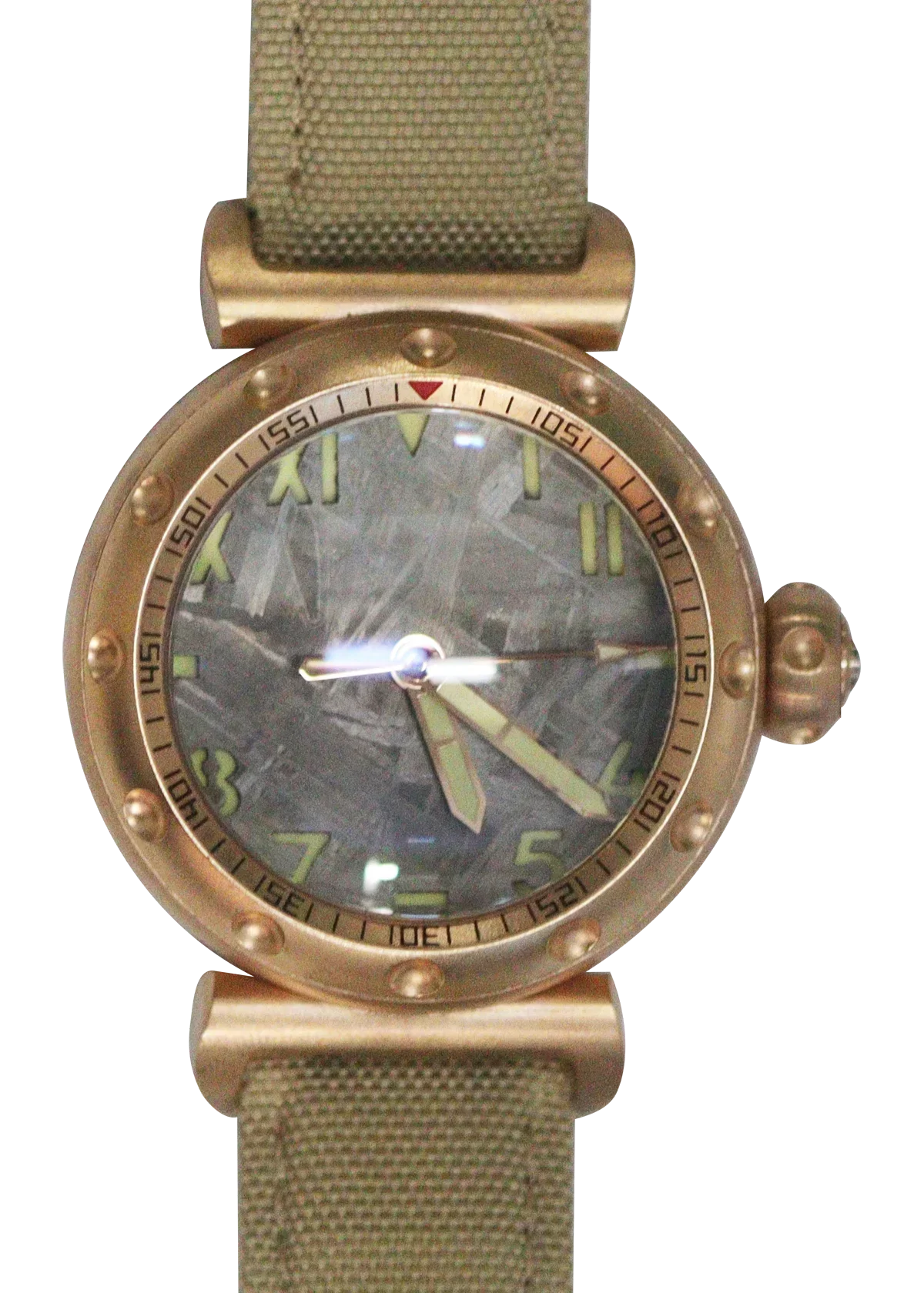 Sapphire glass  meteorite/Embossed  dial Automatic mechanical waterproof dive   bronzeze /titanium Military watch for men