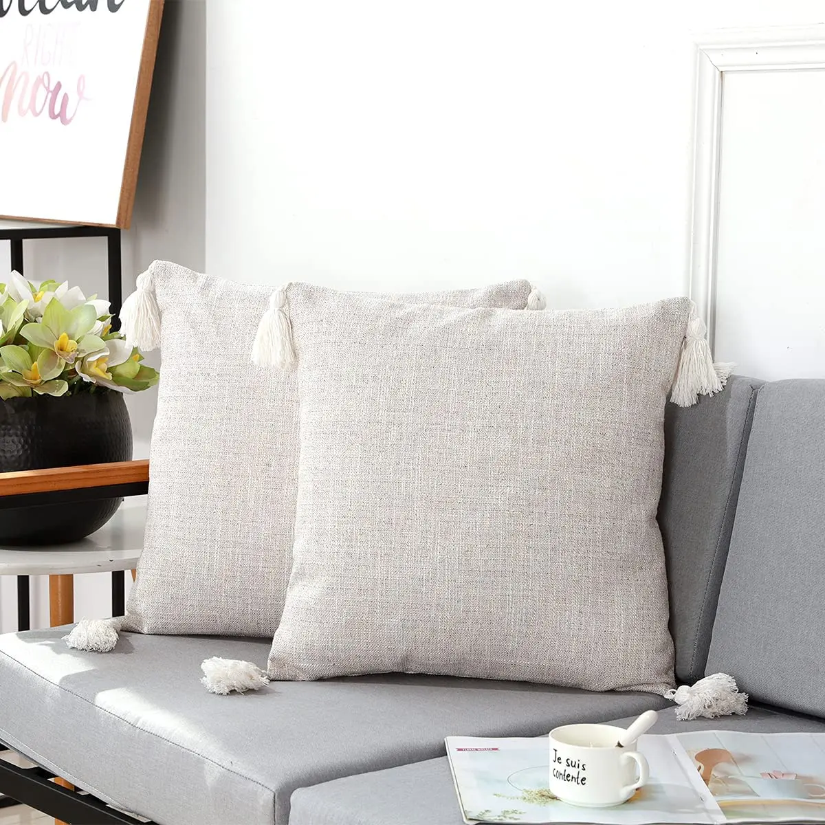 

White Pillow Cover Cushion Covers 45x45cm Decorative Suitable For Living Room Sofa Home Pillow Linen Super Soft Pillow Cover