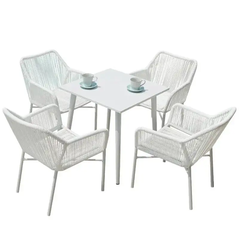 Up Nordic Rattan Courtyard Make Outdoor Tables Luxury White Outdoor Tables Minimalist Modern Jardin Mobiliario Home Furniture
