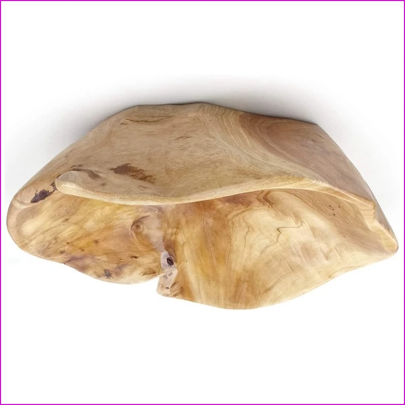 

Wooden Fruit Salad Serving Bowl Hand-Carved Root Bowls Living Room Real Wood Candy Bowl 15-19cm-A57M