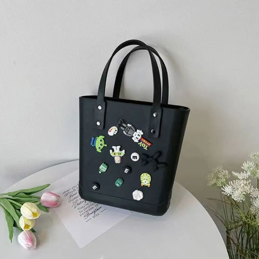 Toy Decoration Waterproof Handbag with Holes Cute DIY Women's Beach Bag PVC Portable Cartoon Handbag Travel