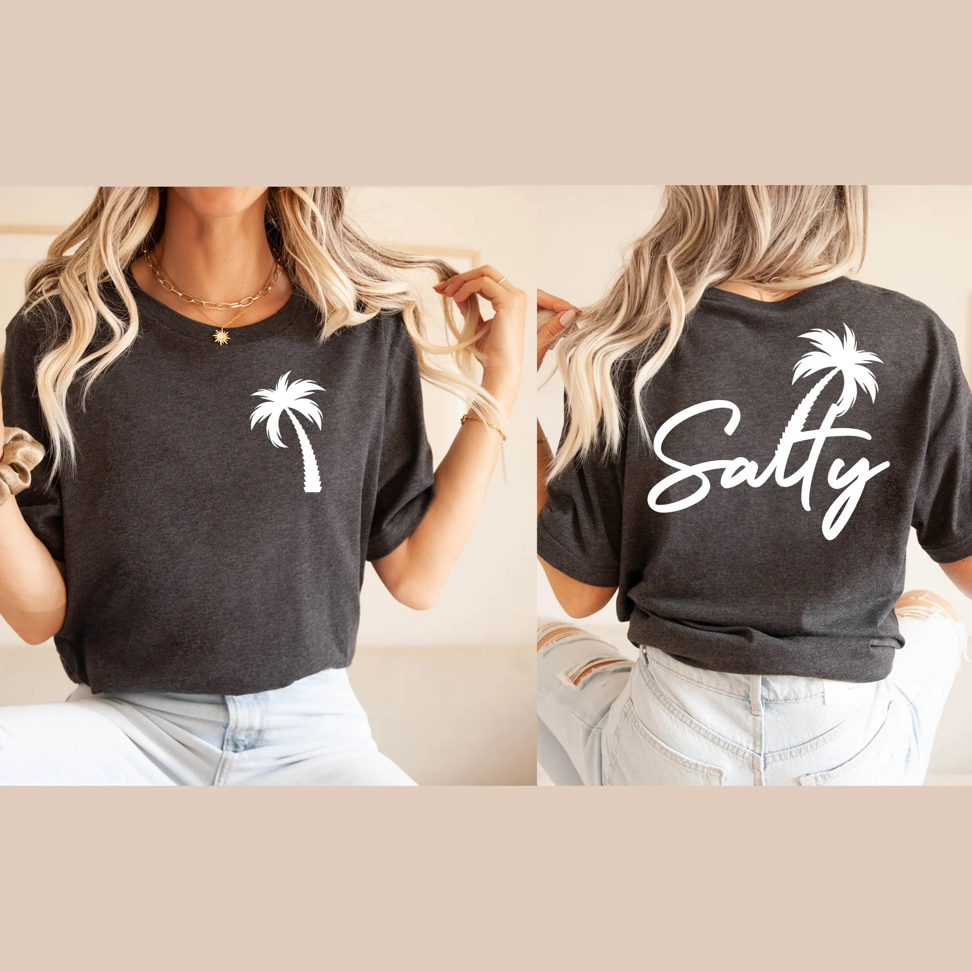 Salty T Shirt Trendy Summer Beach Palm Vibes