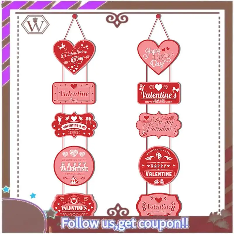 ABBG-1Set لافتة معلقة للباب لعيد الحب وديكور المنزل وأزواج ستائر الباب الورقية