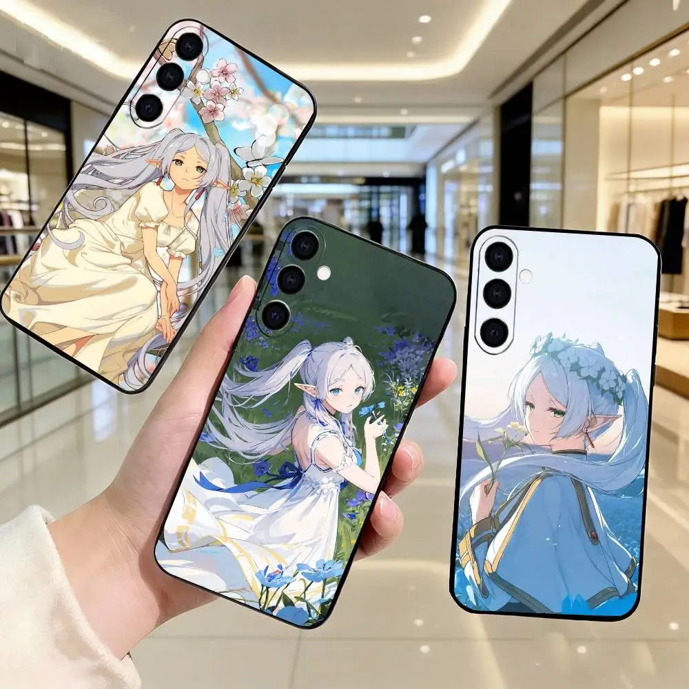

Manga Frieren Beyond Journeys End Phone Case Black Silicone Soft For Samsung Galaxy A73,A72,A71,A70,A53,A52,A51