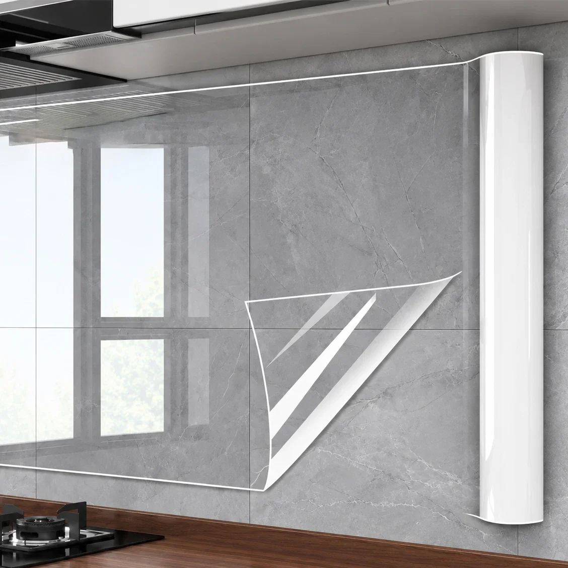 Oil-Proof Waterproof And Heat-Resistant Transparent Electrostatic Wall Protection Film Suitable For Wall And Cabinet Surfaces.