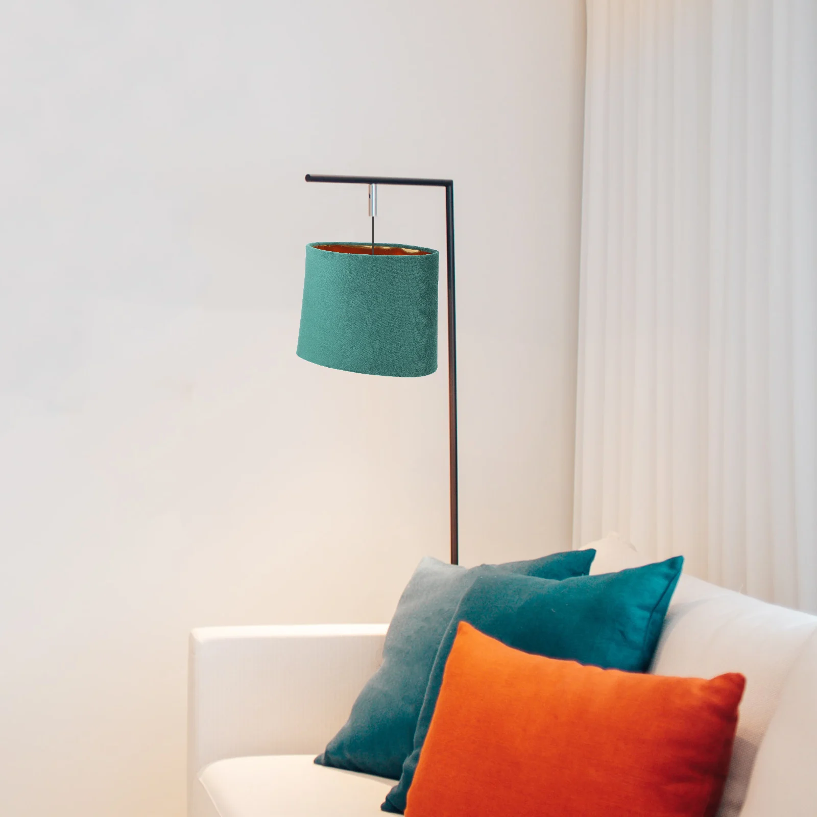 

Oval Fabric Lampshade Lightweight Shades for Bedroom Black Decorative Practical Light Cover Simple Cloth Durable Multipurpose