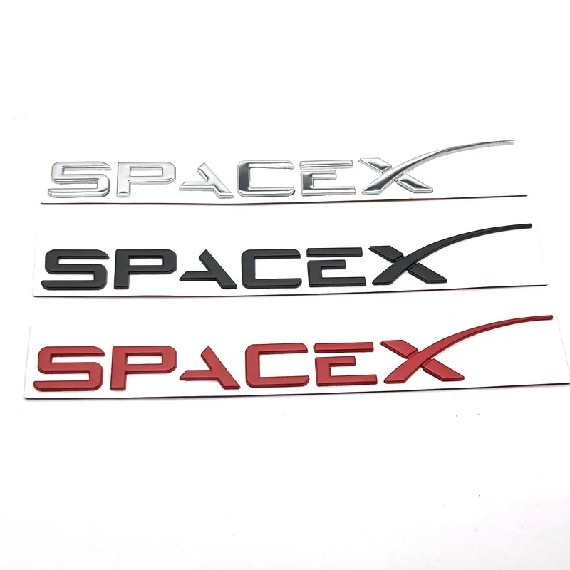 Spacex Sticker For Tesla Model 3 X Y S Letters Tail Letter Label Emblem Car Accessories Stickers Logo Emblems Zinc Alloy SPACEX