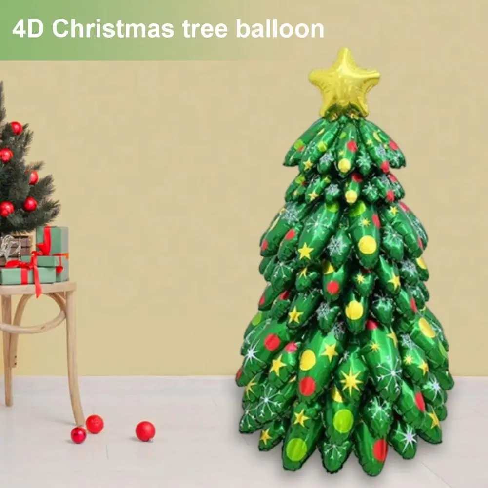 Christmas Tree Balloons Kit Self-Standing Inflatable Xmas Tree With Star Top Aluminum Foil Blow Up Tree Arch Set Indoor Decor