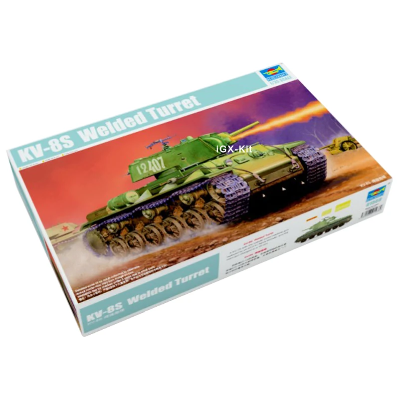 Trumpeter 01568 1/35  Soviet KV8S KV-8S Heavy Tank Welded Turret Military Children Toy Gift Plastic Assembly Building Model Kit