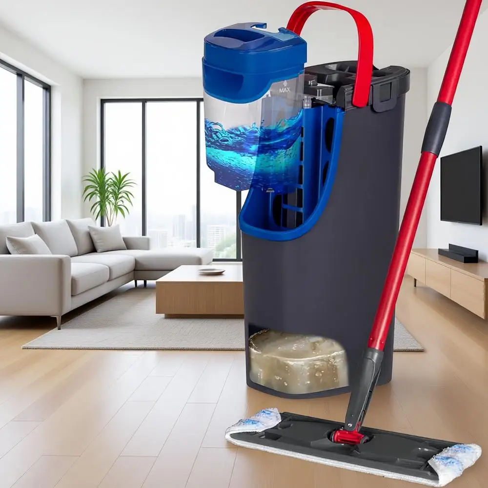 

Quick Cleaning Tool | Clean with Clean Water | Washable Reusable Microfiber Mop Pad | Safe on Wood, Vinyl, Tile, Baseboards, Wal