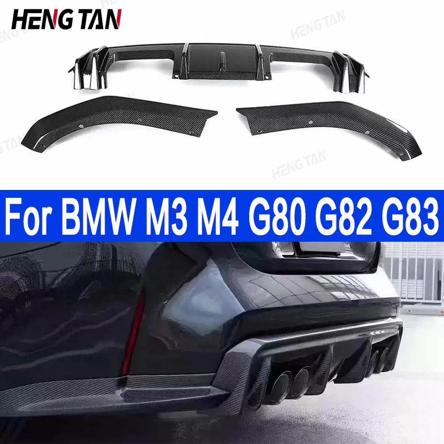 

High quality Carbon Fiber Car Rear Bumper Diffuser For BMW M3 M4 G80 G82 G83 Coupe 3D Style Rear Splitters Spoiler Back lip