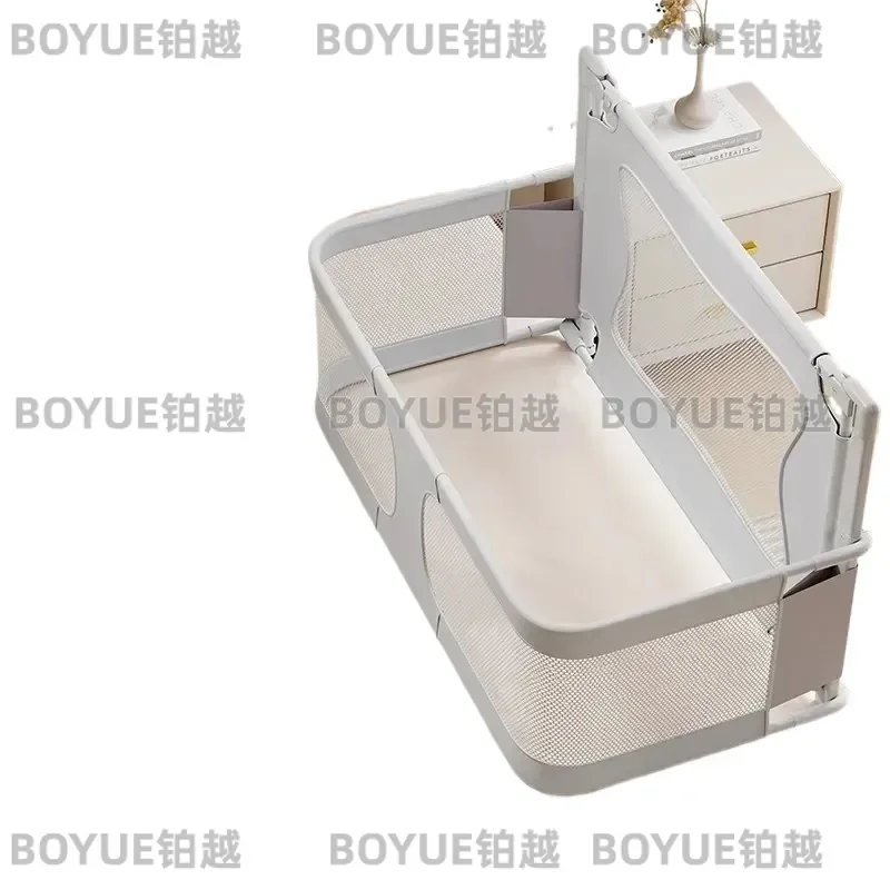 Baby Bedside Bassinet Foldable Bed Side Baby Bassinet Portable Crib Breathable and Visible Mesh Window Soft Washable Liner