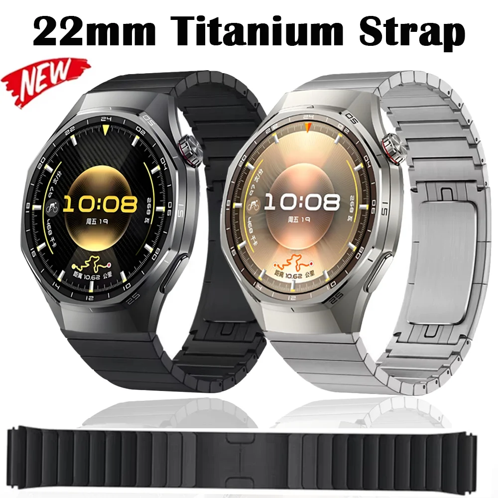 

22mm Titanium Strap for Huawei Watch 5 GT6 Pro GT6 GT5-4-3-2 46mm Ultimate 2 Bracelet Garmin Forerunner 970 570 965 Venu 4 45mm
