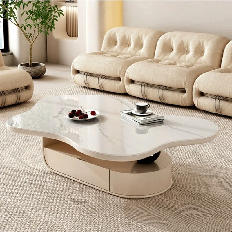 

Журнальные столики в скандинавском кремовом стиле, современные минималистичные многофункциональные выдвижные журнальные столики, элитная мебель для гостиной FYCT