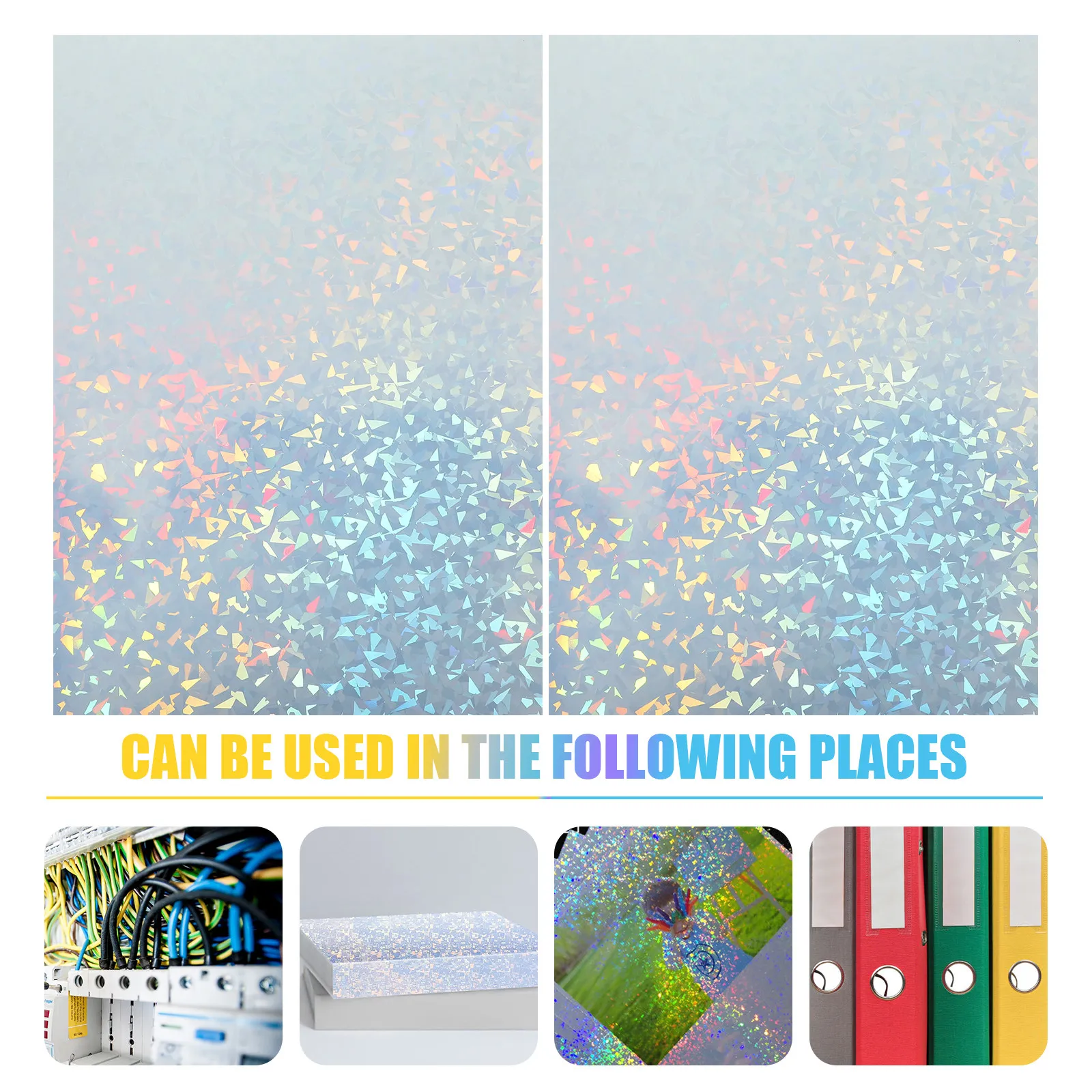 10Sheets Glitter Effect Holographic Printable Sticker Paper for Printer Use in Stores Shops Cafes Labels Signs Decor Adhesive