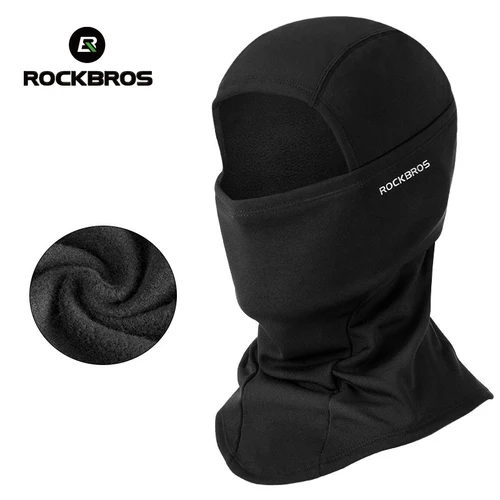 ROCKBROS-mascarilla térmica de lana para ciclismo, máscara facial para mantener el calor, a prueba de viento, pasamontañas, gorro de esquí y pesca