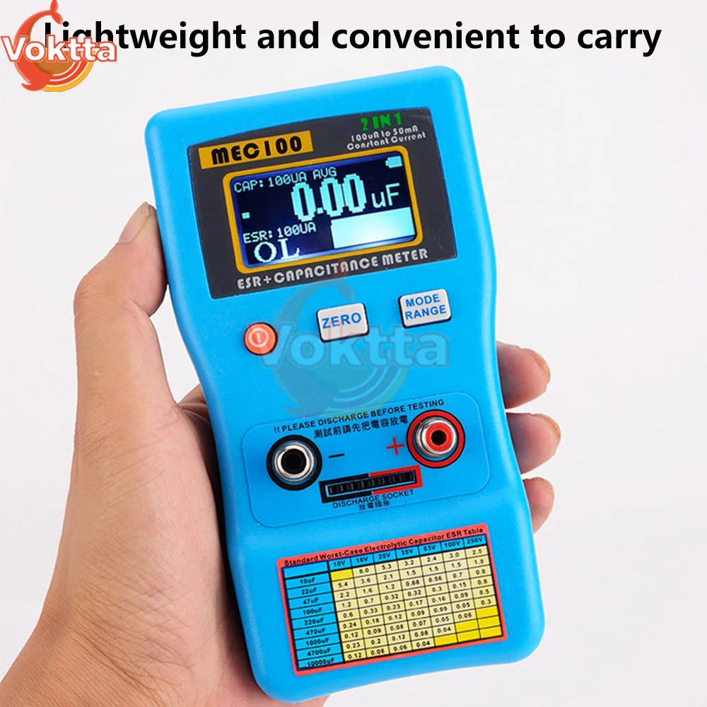 

MEC-100 ESR Capacitance Tester Ohm Meter Automatic Range Bridge Capacitance Analyzer Capacitor Resistance Multimeter Tester