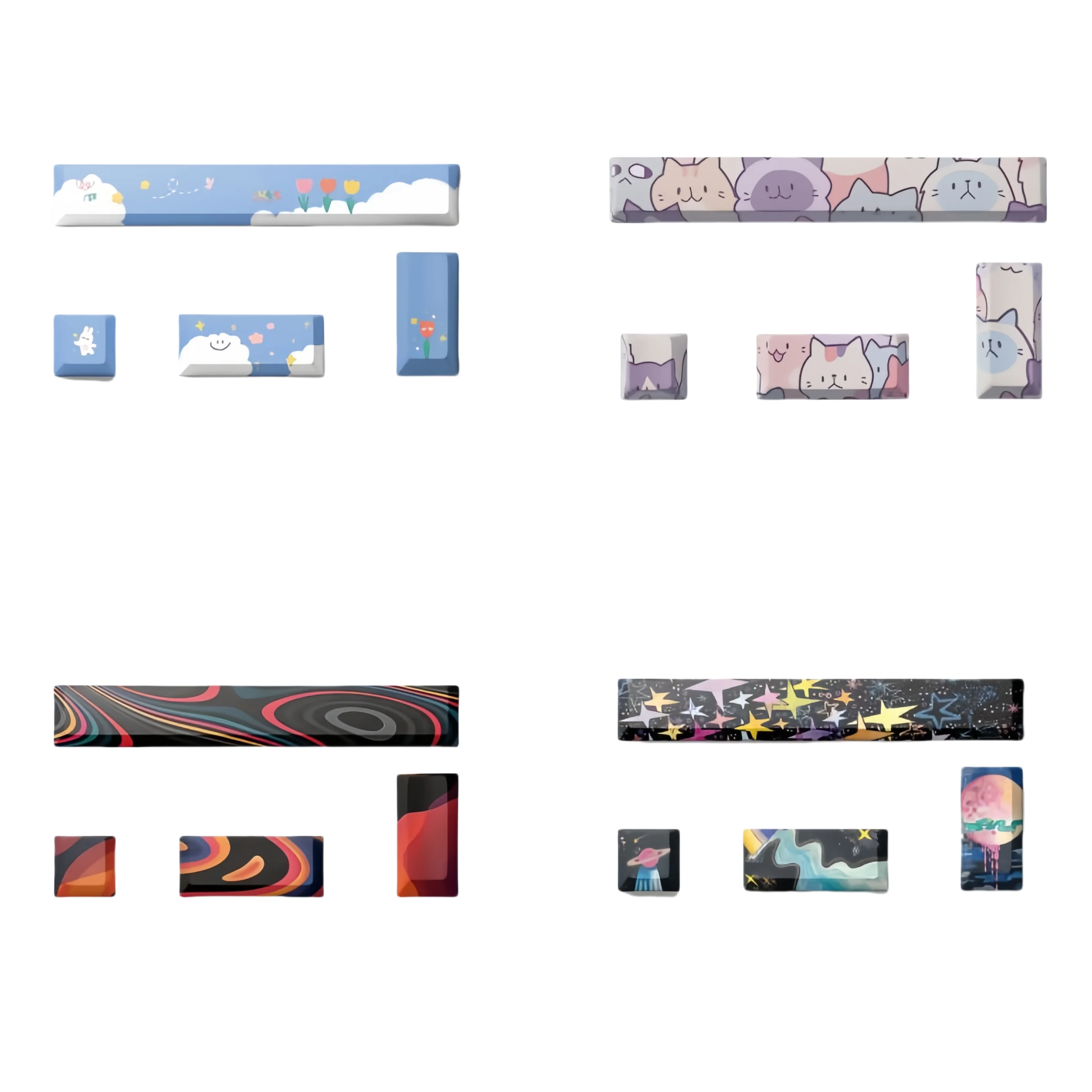 

4 Key/Set PBT Cherry Keycaps Dye-Sublimated Legends 6.25U Space Bar ESC Entre 4 Keys Keyboard Accessories-Used To Decorate