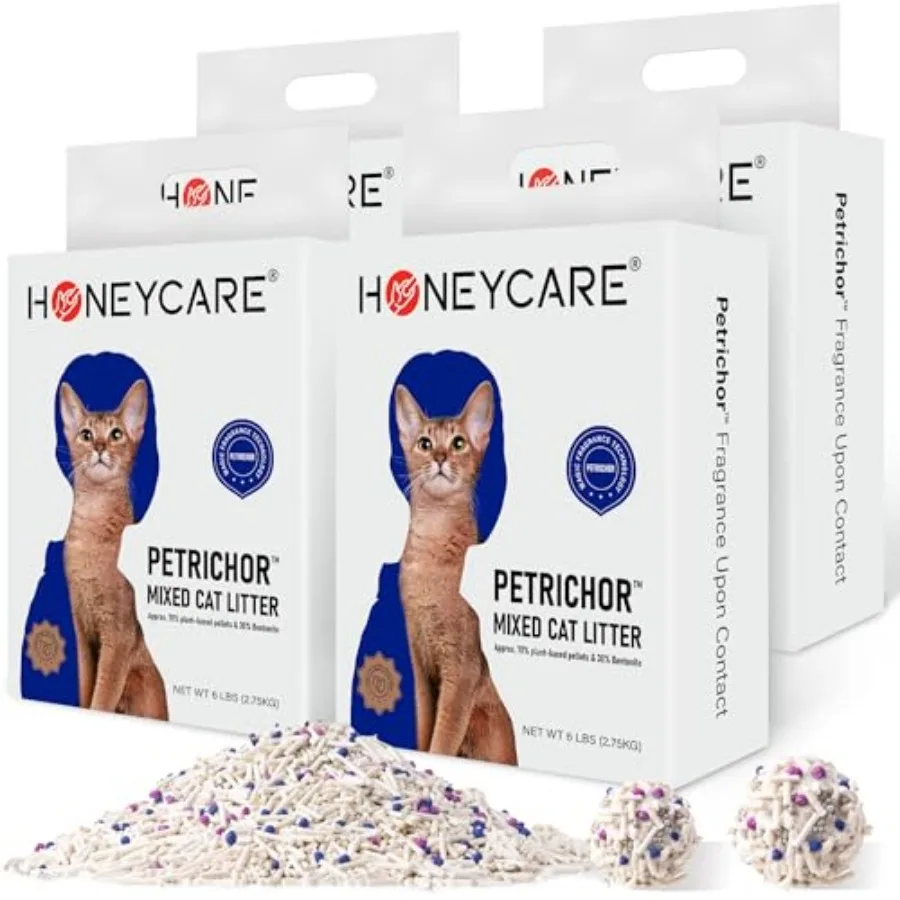 

Petrichor Mix Cat Litter I Tofu Cat Litter I Nature Plant-Based Pellets and Bentonite Sustainable I Low-Dust Qucik Clumping Sup