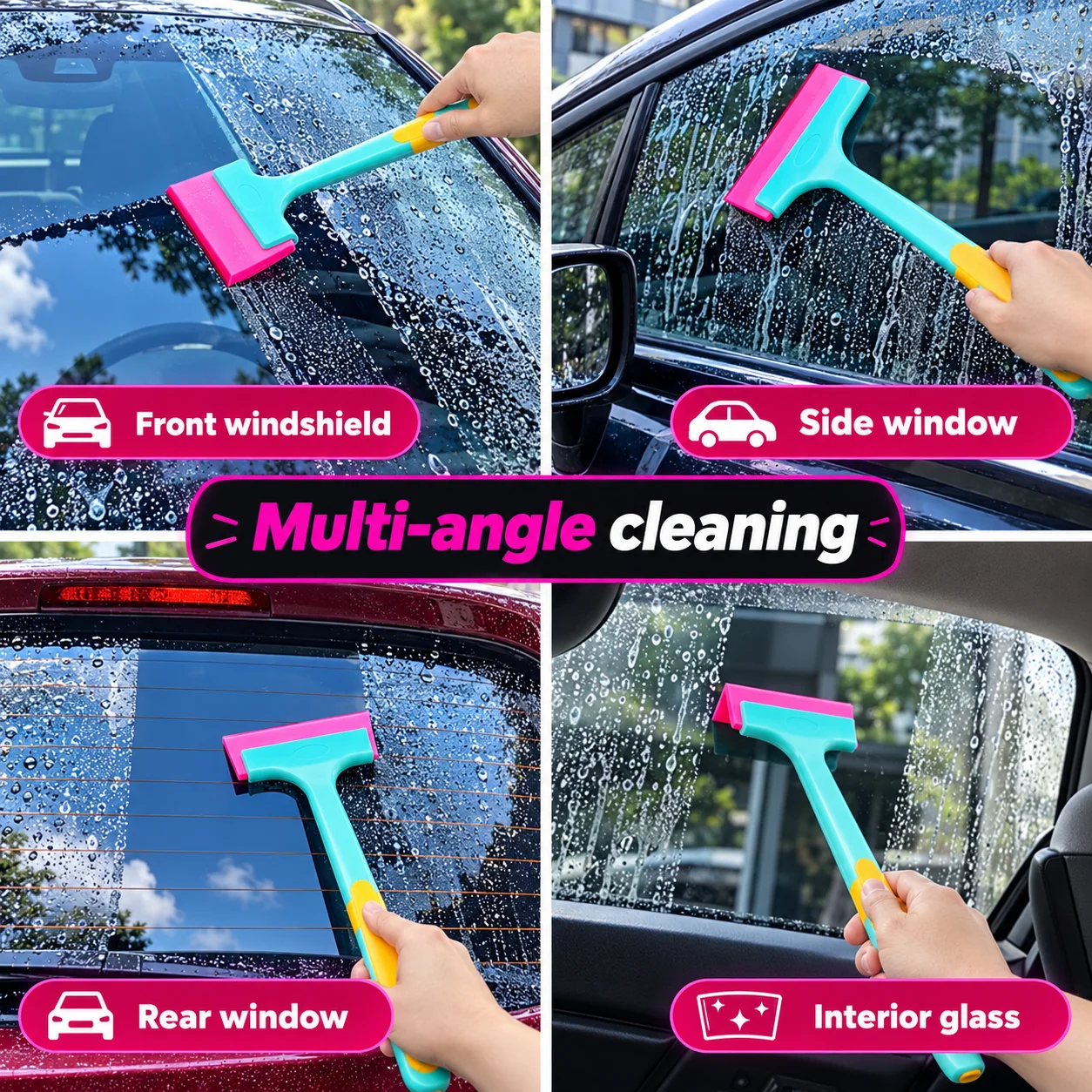 33cm Long Car Windshield Cleaning Squeegee Water Wiper Window Tint Tendon Scraper for Mirror Glass Car Wash Accessories