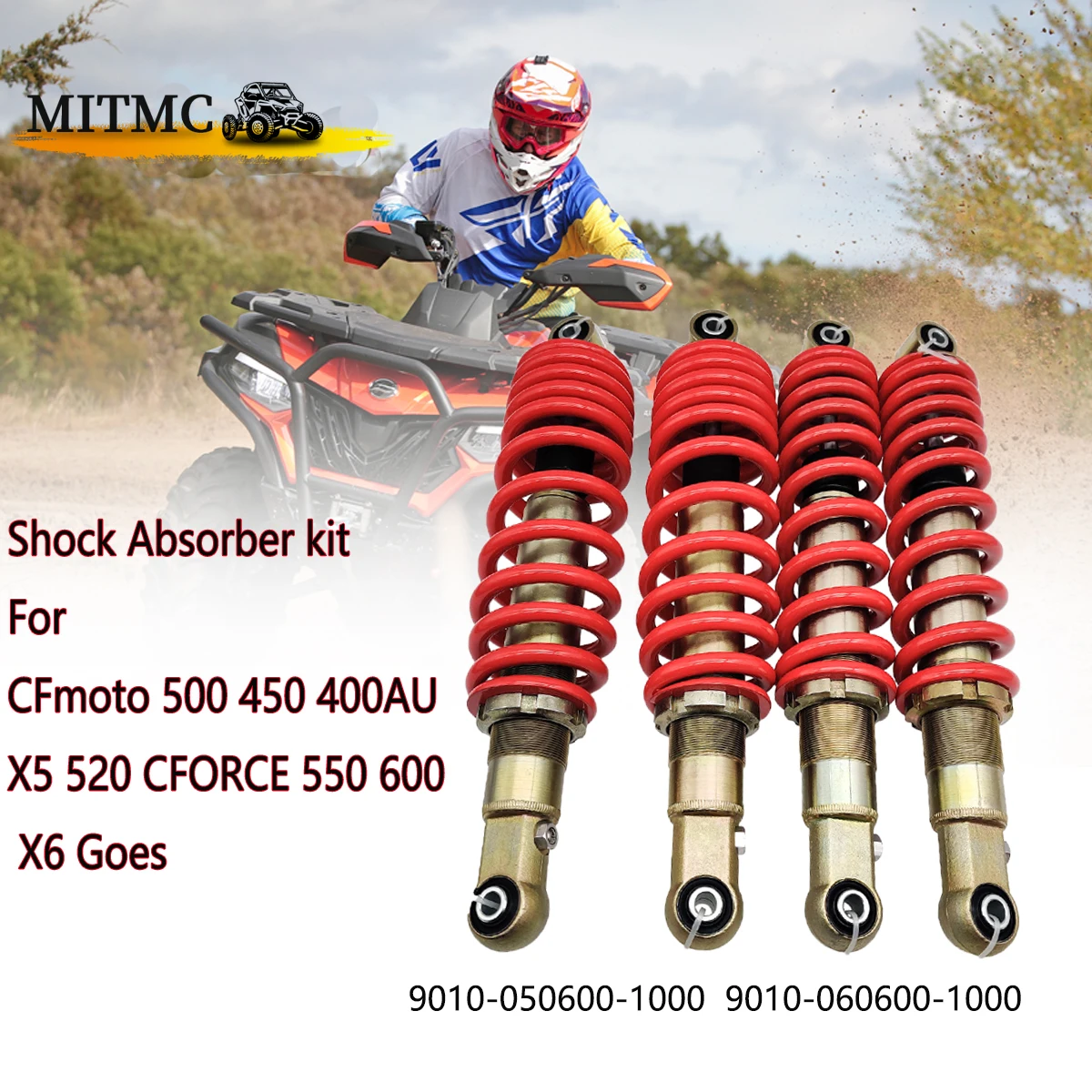 4 Pcs Shock Absorber kit For CF500 450 400AU X5 520 CFORCE 550 600 X6 Goes ATV  9010-050600-1000  9010-060600-1000