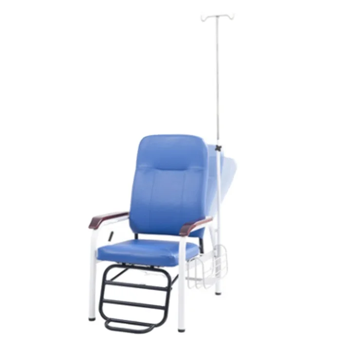 

EU-585 Factory Price Infusion Chair Hospital Use Patient Transfusion Chair Iron Steel Pu Blood Donation Chair with IV Pole