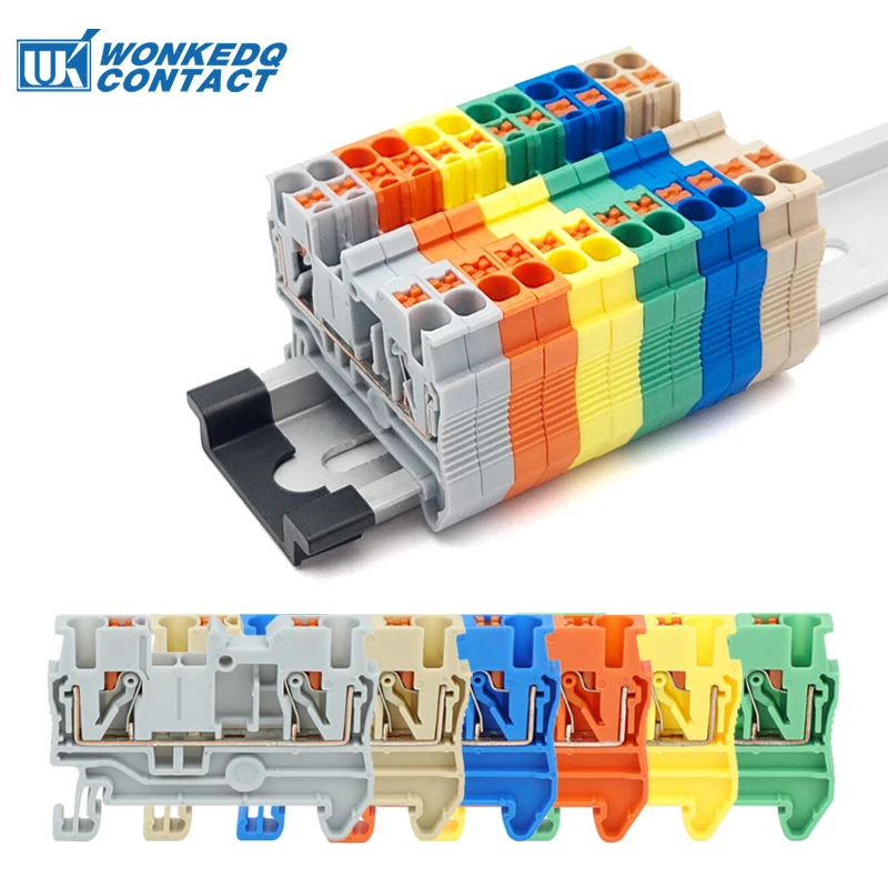 10 Uds PT 2,5 Terminal de empuje 2,5 mm2 Cable conector eléctrico bloque de terminales de carril DIN enchufe de tira de alimentación PT2.5 PT-2.5