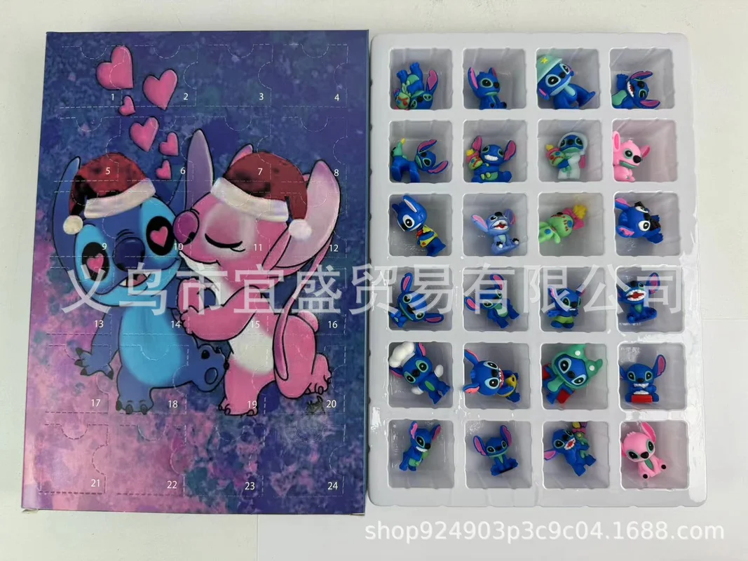 Stitch Christmas Advent Calendar Toy Figures Juguetes Navidad Surprise Gift for Children Trendy Blind Box