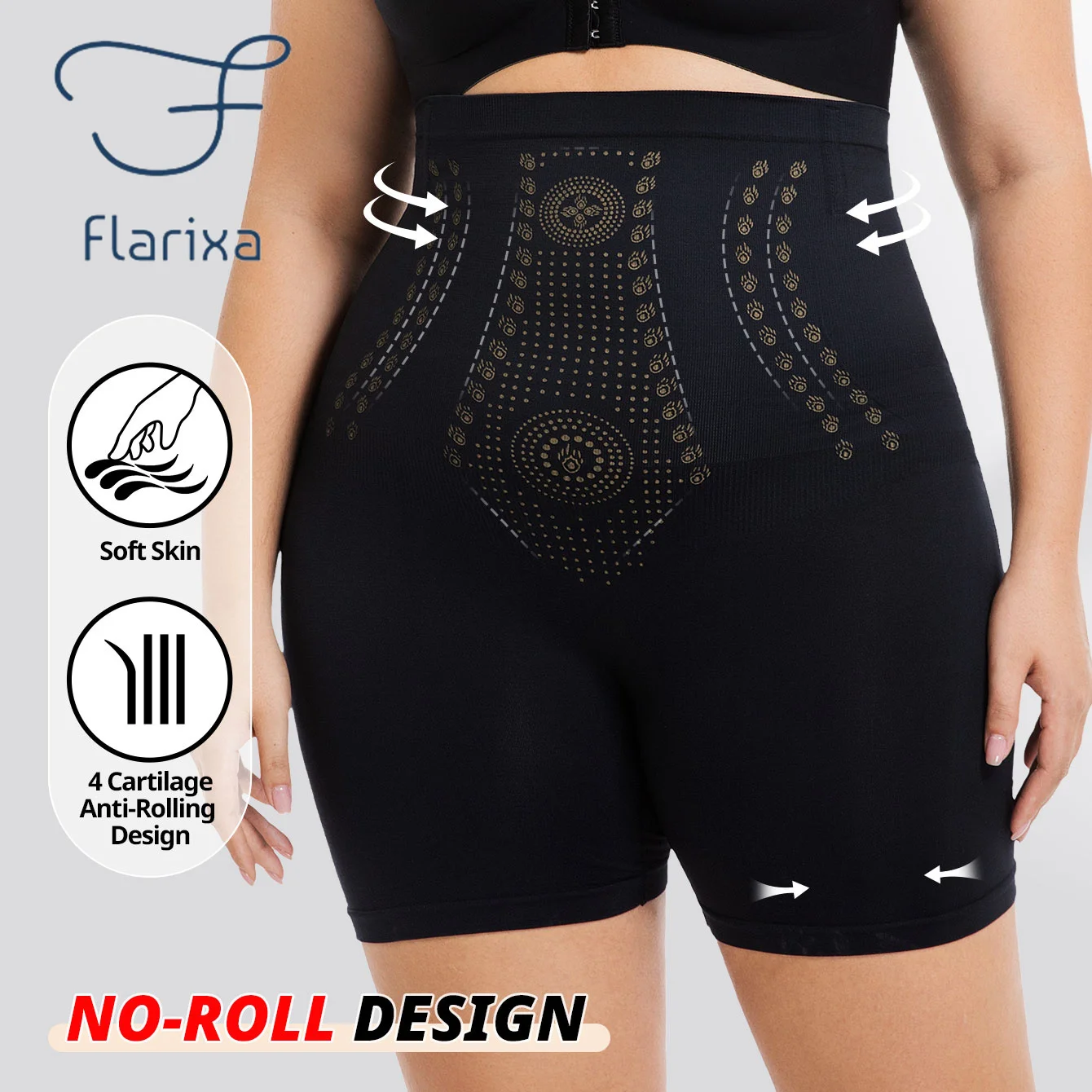 FLARIXA حجم كبير سراويل داخلية عالية الخصر للتحكم في البطن بعد الولادة ملابس داخلية تشكيل سلس سراويل رفع الورك والأرداف