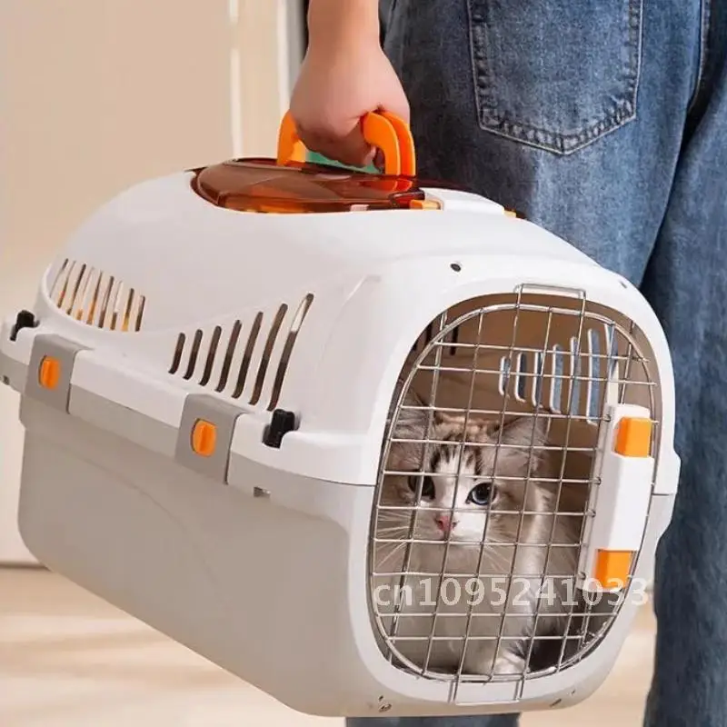 

Portable Simple travel airline box pet style pet car Multifunctional box pet transport cage cage cat and Ventilated breathable