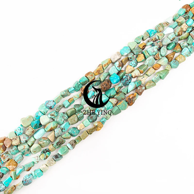 Zhe Ying Natural Turquoise Nugget Irregular Loose Gemstones Beads for Jewelry Making Bracelet Necklace DIY Accessories