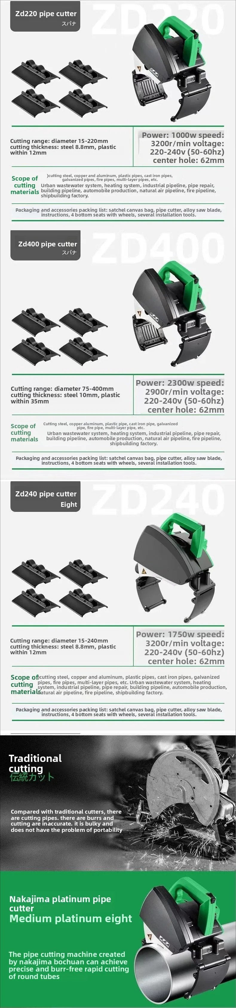 Electric high-power stainless steel multifunctional automatic iron pipe cutting machine