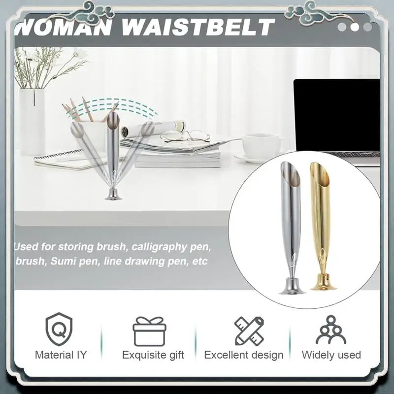 プレミアム 2 個羽ペンホルダー金属挿入ペンホルダーシングルペンディスプレイスタンド羽根ペンベースデスクトップ鉛筆スタンドホルダー