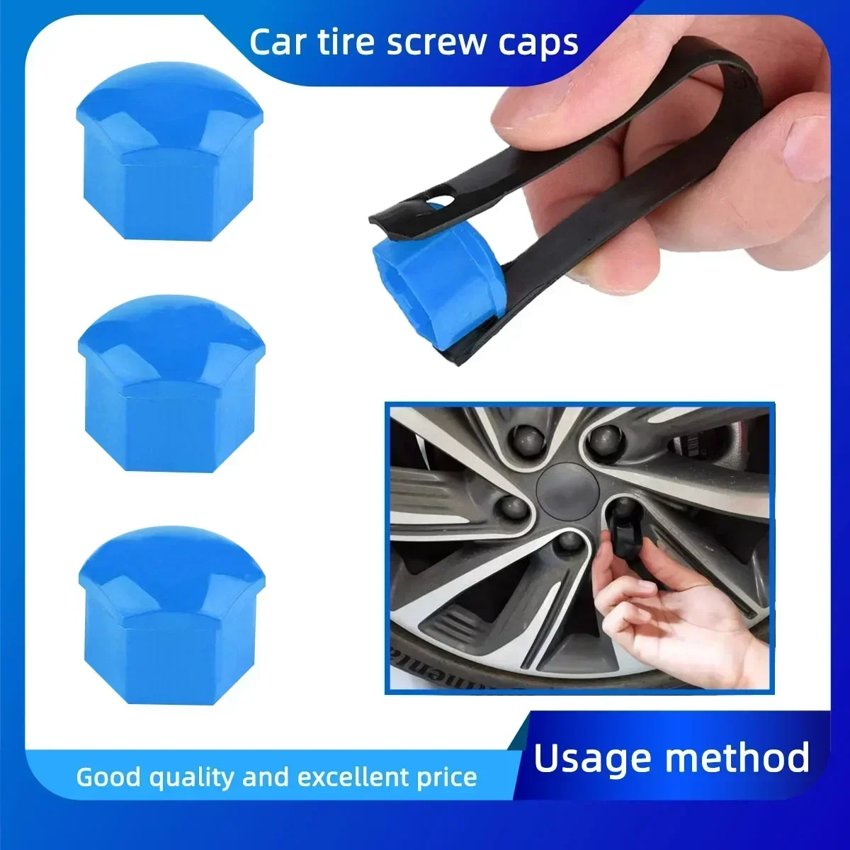 17/19/21mm 20PCS Car Wheel Nut Caps Protection Covers Caps Anti-Rust Auto Hub Screw Cover Car Tyre Nut Bolt Exterior Decoration