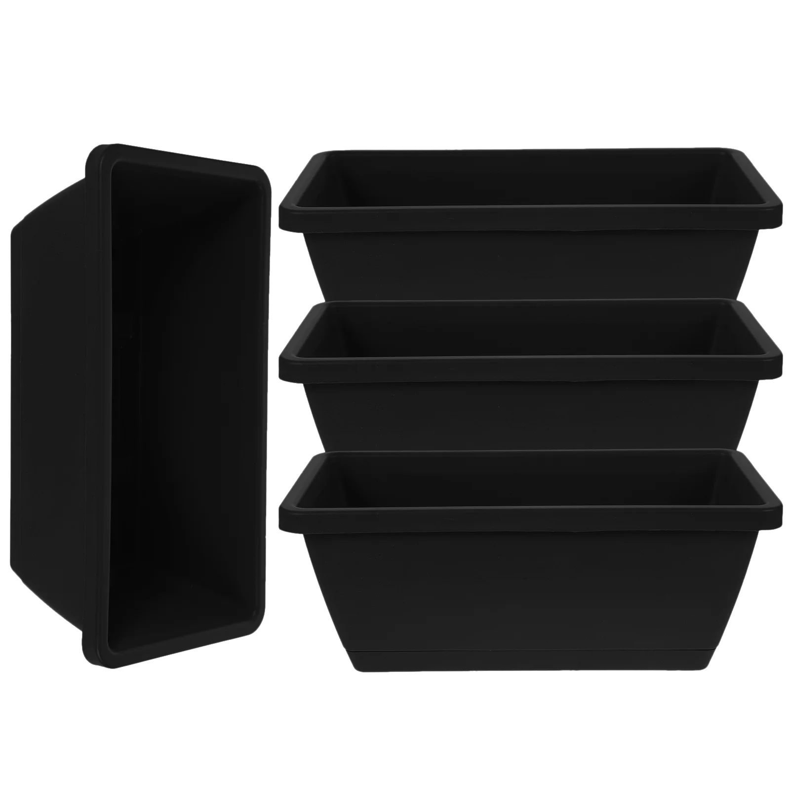 

4 Pcs Household Rectangular Flower Pot Indoor Plants Planter for Outdoor Plastic Large Pots Bonsai Flowerpot