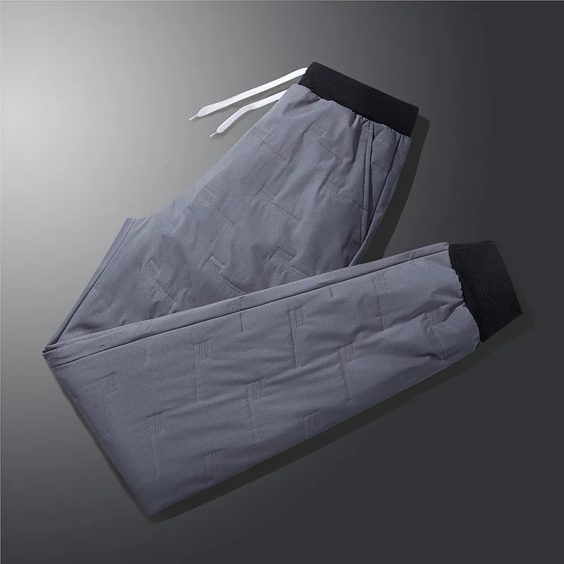 New Men'S Fashionable And Versatile Autumn Winter Warm Down Cotton Pants Middle-Aged And Elderly Casual Thick Sports Trousers