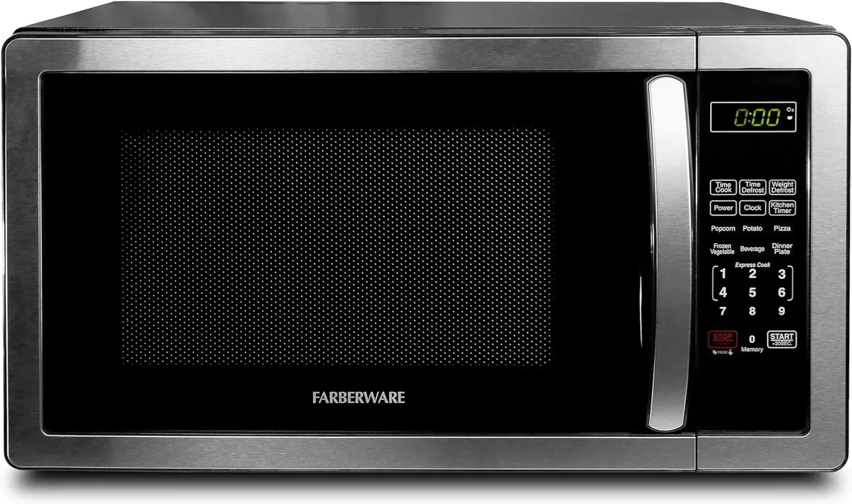 Farberware-Forno de microondas com iluminação LED e bloqueio para crianças, bancada, perfeito para microondas, 1,1 pés, 1000 Watts