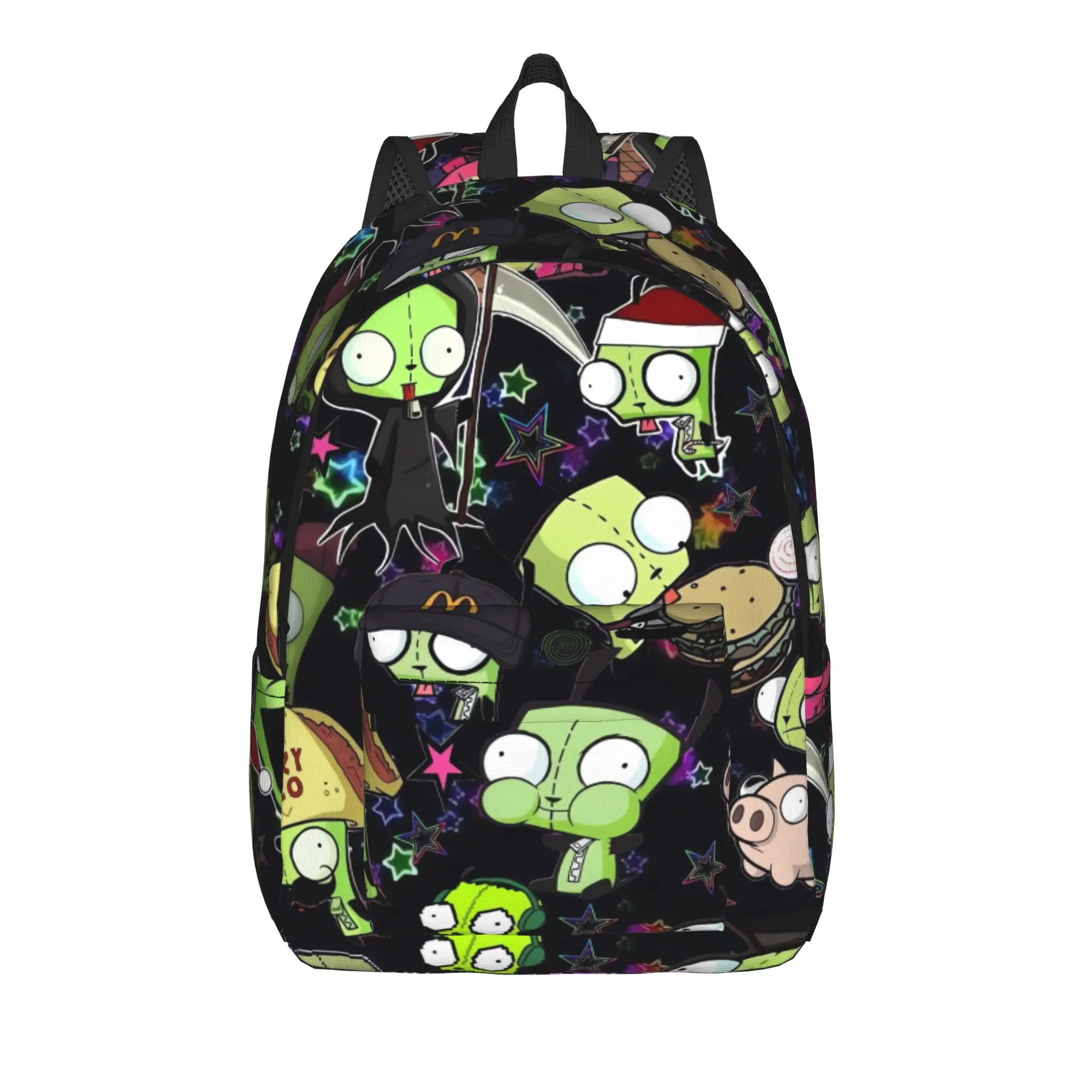 Invader Zim Gir Dib Robot Backpack American Animated Streetwear Backpacks Unisex Travel Large School Bags Colorful Rucksack